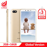 En existencia Versión global original Xiaomi Redmi 6A 2GB 16GB 5.45 "18: 9 Pantalla completa MTK Helio A22 Quad Core 13MP Cámara Celular