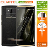 Oukitel K7 10000mAh 9V2A Android 8.1 Smartphone 18: 9 6.0 '' FHD + 4GB + 64GB MT6750T Octa Core 13MP Cámara dual trasera 4G Celular
