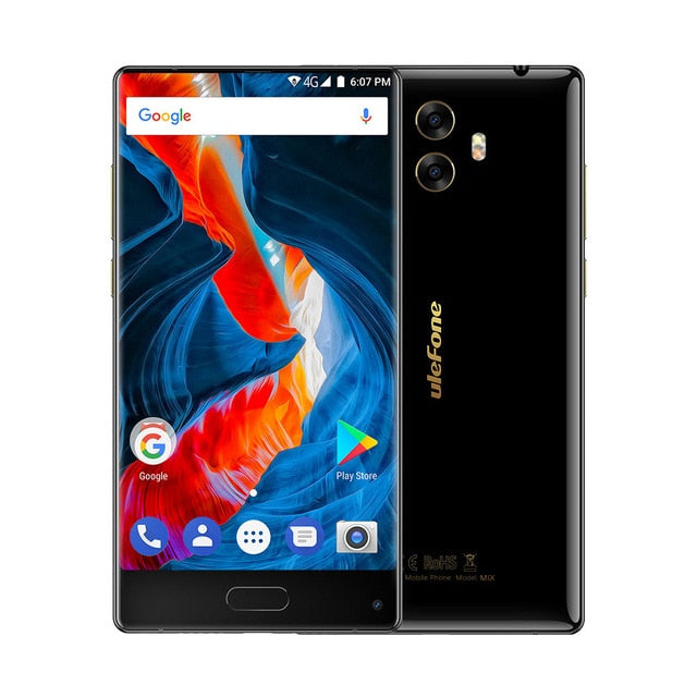 Ulefone MIX 4G Teléfono móvil 5.5 pulgadas HD MTK6750T Octa Core Android 7.0 4GB + 64GB de huellas dactilares 13MP Dual Camera cellphone