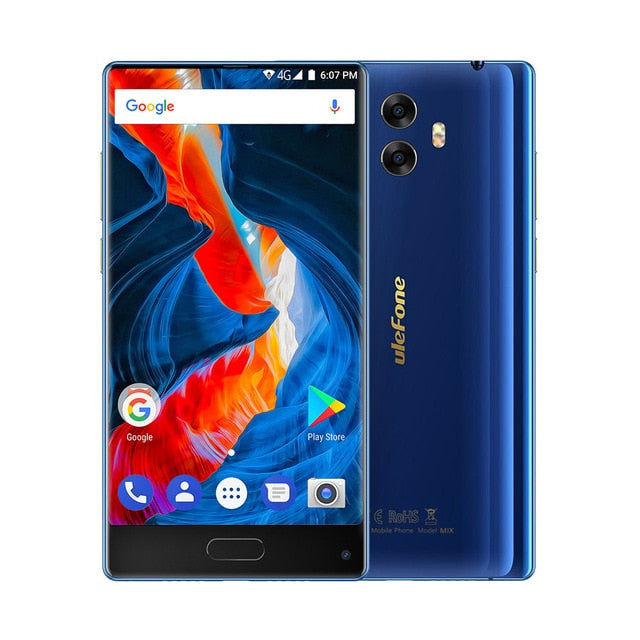 Ulefone MIX 4G Teléfono móvil 5.5 pulgadas HD MTK6750T Octa Core Android 7.0 4GB + 64GB de huellas dactilares 13MP Dual Camera cellphone