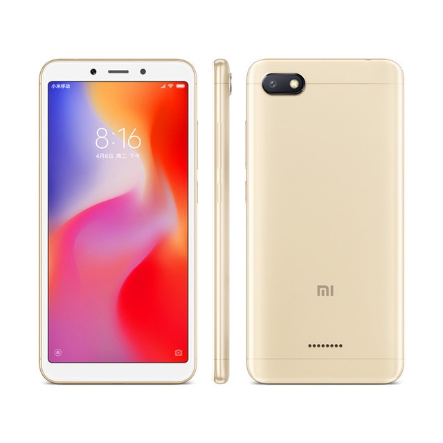 En existencia Versión global original Xiaomi Redmi 6A 2GB 16GB 5.45 "18: 9 Pantalla completa MTK Helio A22 Quad Core 13MP Cámara Celular