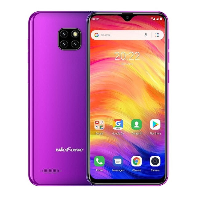 Ulefone Note 7 Smartphone 3500mAh 19: 9 Quad Core 6.1 pulgadas Waterdrop Pantalla 16GB ROM Teléfono móvil WCDMA Teléfono móvil Android8.1