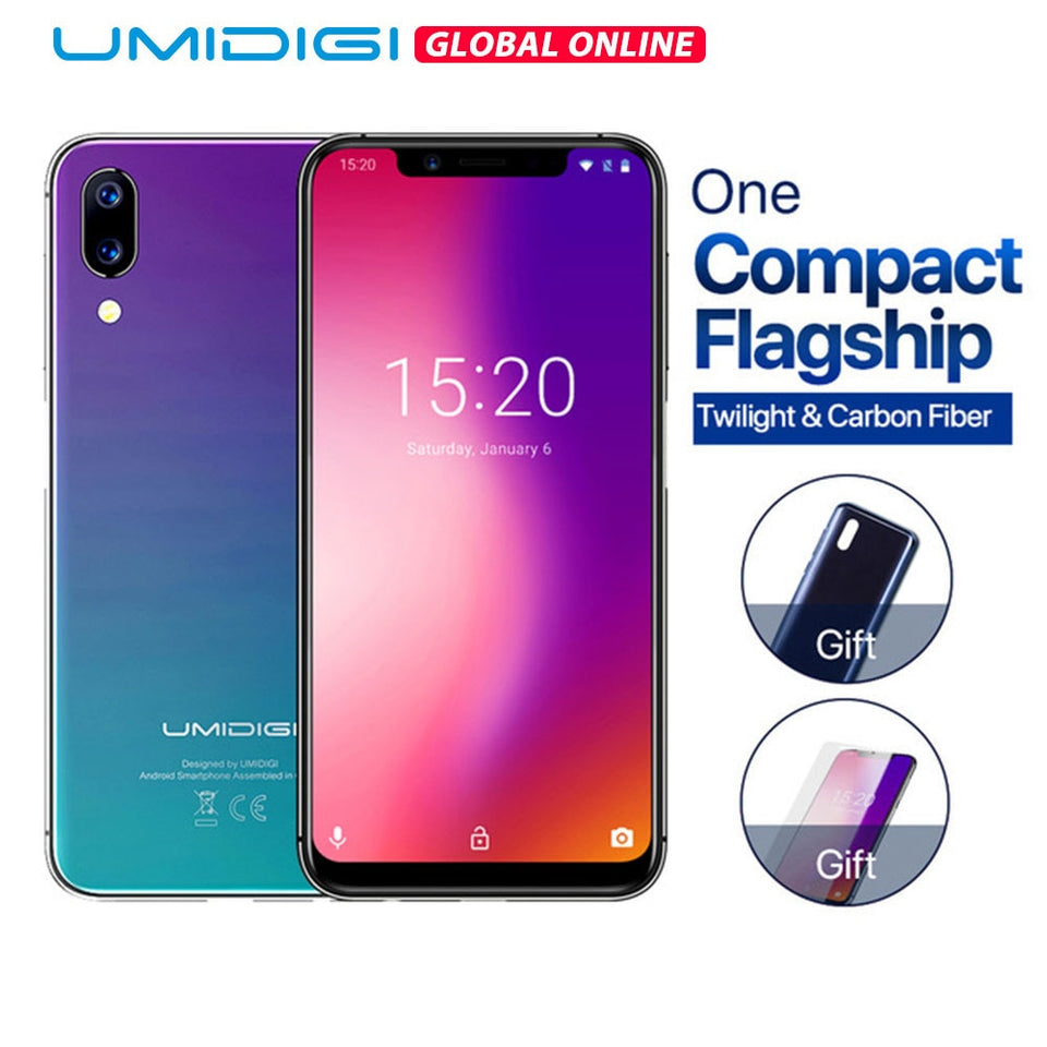 UMIDIGI ONE Versión Global 5.9 "Teléfono Móvil con Superficie Completa Android 8.1 P23 Octa Core 4GB 32GB Smartphone 12MP + 5MP Dual 4G Celular