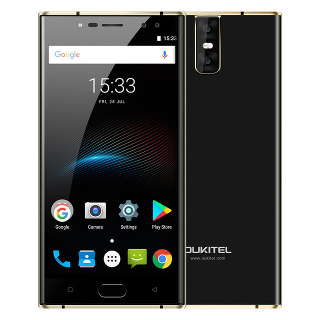 Oukitel K3 Quad Camera Smartphone 5.5 "Android 7.0 Celular MTK6750T Octa Core 4g Ram 64g Rom 6000mah Huella digital Teléfono móvil